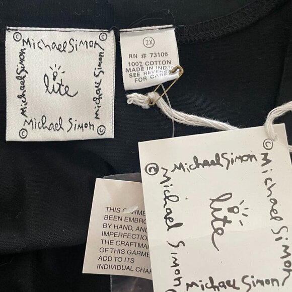 NEW Michael Simon Lite Size 2X Top Blouse Sweater Cardigan Button Up Art to Wear - Picture 5 of 7